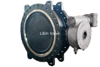 Low Torque Double Flanged Butterfly Valve, High Temperature Butterfly Valve Field Seat yang bisa diganti